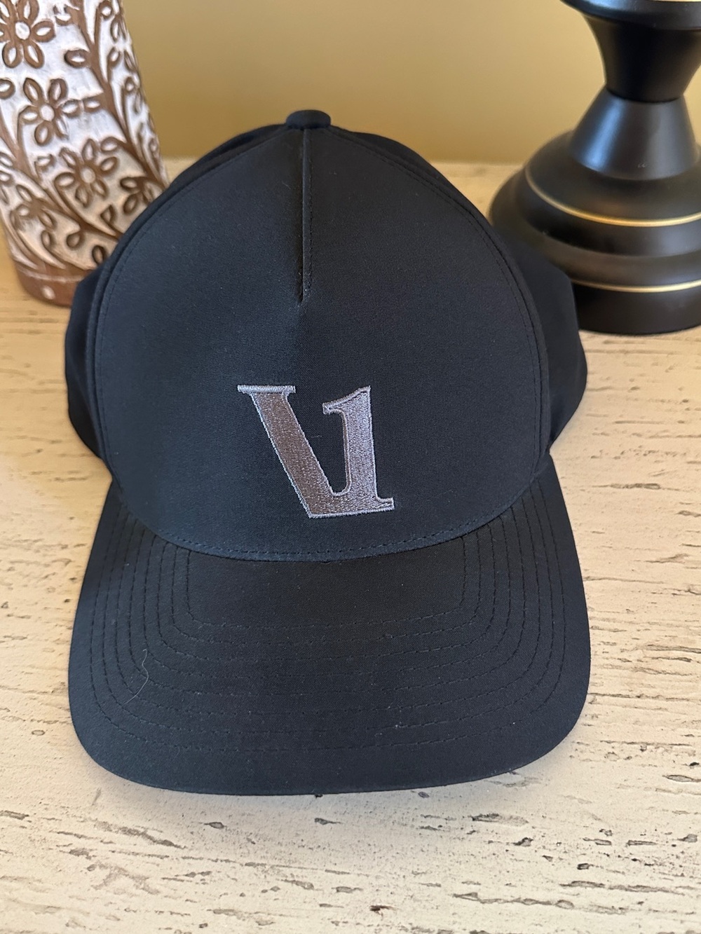 Vuori V Baseball Hat Cap Black Silver Trendy High Style